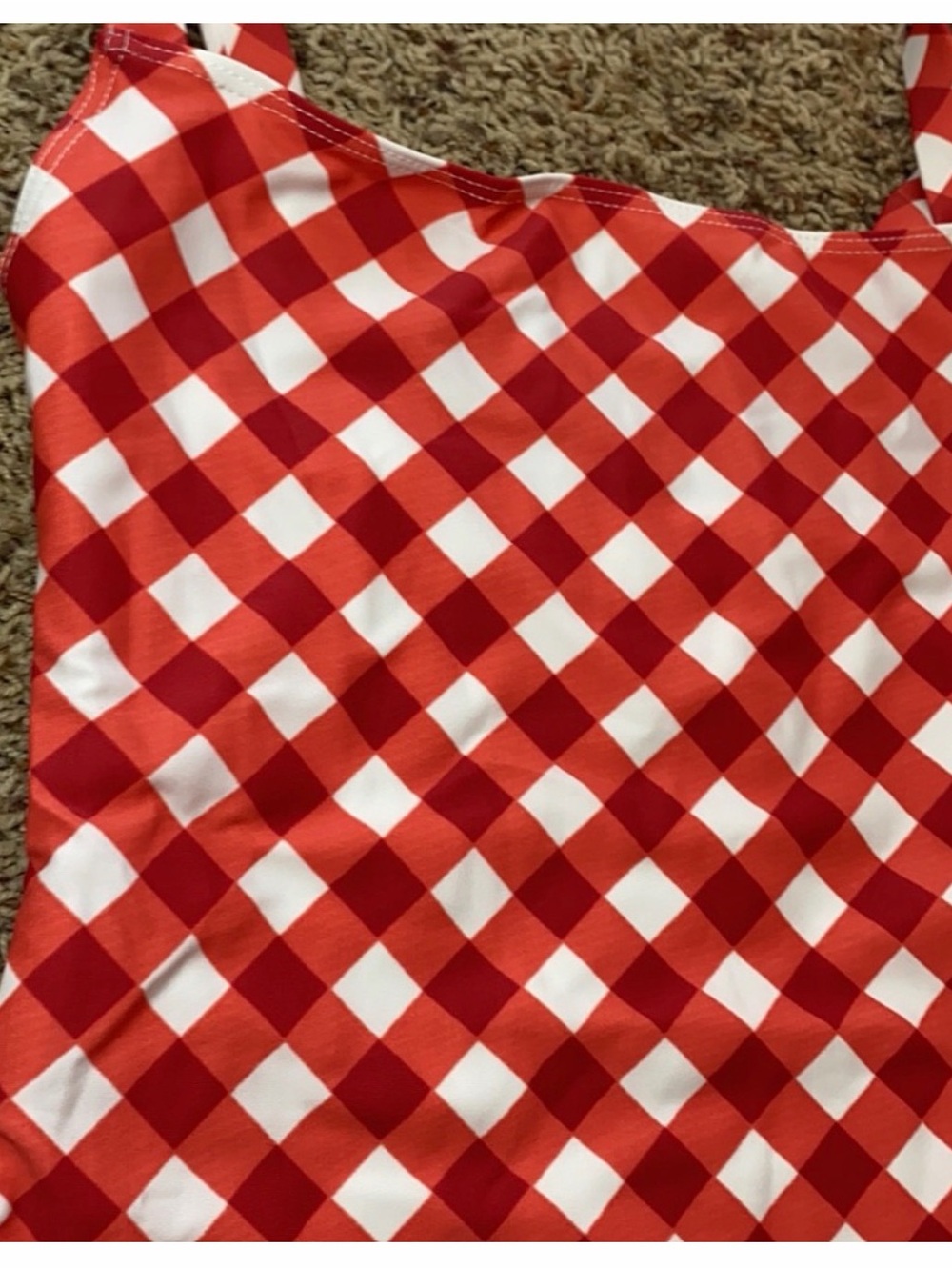 REFORMATION RED GINGHAM ONEPIECE
